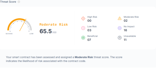 اعتبارسنجی سورسکدمفید سورسکد قرارداد تأیید شده است. تأیید سورسکد شفافیت بیشتری برای کاربران هنگام تعامل با قراردادهای هوشمند ایجاد میکند. بلاکاکسپلوررها کد کامپایلشده را با نسخهی موجود روی بلاکچین تطبیق میدهند. این کار به کاربران اجازه میدهد قرارداد را بررسی و ممیزی کنند. وجود تابع Mint ریسک متوسط قرارداد قادر است توکنهای جدید ضرب کند. تابعهای _mint در قرارداد شناسایی شدهاند. توابع mint برای ایجاد توکنهای جدید و انتقال آنها به کیفپول کاربر یا مالک استفاده میشوند و حجم کل گردش توکن را افزایش میدهند. وجود تابع Burn مفید در این قرارداد امکان سوزاندن توکن وجود ندارد. توابع سوزاندن، با کاهش عرضه کل، ارزش توکنها را افزایش میدهند. نسخه Pragma در Solidity ریسک پایین قرارداد با یک نسخه قدیمیتر سولیدیتی کامپایل میشود. نسخه pragma تعیین میکند که قرارداد با کدام کامپایلر کامپایل شود. استفاده از نسخههای قدیمی میتواند باعث استفاده از کامپایلرهای آسیبپذیر و منقضی شود و منجر به مشکلات امنیتی و CVE شود. قابلیت ارتقا با Proxy مفید این قرارداد قابل ارتقا نیست. قراردادهای ارتقاپذیر یا مبتنی بر Proxy به مالک امکان میدهند عملکرد قرارداد، توزیع توکن و چرخههای مالی را تغییر دهد. عدم توانایی مالک برای بلاکلیست کردن کاربران یا توکنها مفید مالک نمیتواند کاربران یا توکنها را بلاکلیست کند. اگر مالک بتواند کاربران یا توکنها را بلاک کند، تمام تراکنشهای مربوطه بلافاصله متوقف خواهند شد. رعایت استاندارد ERC-20 بدون تأثیر قرارداد از استاندارد ERC-20 استفاده میکند. این استاندارد برای توکنهای قابلتعویض است که ویژگیها و رفتارهای اصلی آنها را مشخص میکند. قابلیت Pause در قرارداد بدون تأثیر قرارداد قابلیت Pause ندارد. در قراردادهای Pausable، مالک میتواند در صورت مشاهده تراکنش مخرب، اجرای برخی عملکردهای مهم را متوقف کند. توابع مدیریتی حیاتی بدون تأثیر توابع حیاتی مثل افزودن، تغییر یا حذف آدرسهای مالک/ادمین شناسایی نشد. این توابع مدیریت مالکیت و کنترل بخشهای مهم قرارداد را در دست دارند. قابلیت خودتخریبی قرارداد بدون تأثیر مالک نمیتواند قرارداد را self-destruct کند. تابع selfdestruct کل قرارداد را نابود کرده و موجودی آن را به یک آدرس مشخص ارسال میکند. آسیبپذیری Race Condition در ERC-20 ریسک پایین قرارداد نسبت به آسیبپذیری Race Condition در تابع approve حساس است. این آسیبپذیری میتواند به دریافتکننده توکن اجازه دهد پیش از بروزرسانی مقدار allowance، مقدار بیشتری برداشت کند. واگذاری مالکیت (Renounced Ownership) ریسک متوسط مدیر قرارداد مالکیت را واگذار نکرده است. آدرس مالک: 0xdefe71c501e9037b34c8bc89bc75d3b52883ce44 واگذاری مالکیت نشاندهنده عدم امکان دخالت مالک پس از استقرار قرارداد و تمرکززدایی واقعی است. کاربرانی با بیش از ۵٪ از موجودی توکن بدون تأثیر هیچ آدرسی بیش از ۵٪ عرضه در گردش را در اختیار ندارد. توزیع توکن نقش مهمی در کنترل قیمت دارایی دارد. قدرت بیش از حد مالک ریسک پایین قرارداد شامل ۸ تابع فقط قابلاستفاده برای مالک است. اعطای دسترسی زیاد به مالک ممکن است در صورت هک یا رفتار مخرب منجر به خطر برای دارایی کاربران شود. عدم وجود Cooldown برای توقف فعالیتها مفید قرارداد قابلیت Cooldown ندارد. این قابلیت معمولاً برای توقف معاملات یا عملکردها در بازه زمانی مشخص استفاده میشود. ناتوانی مالک در Whitelist کردن کاربران مفید مالک نمیتواند کاربران یا توکنها را whitelist کند. قابلیت whitelist میتواند باعث عدم عدالت بین کاربران شود. توانایی مالک در تغییر کارمزدها بدون تأثیر مالک نمیتواند کارمزدها را تنظیم یا تغییر دهد. آدرسهای Hardcoded بدون تأثیر هیچ آدرس هاردکدی در قرارداد یافت نشد. توانایی مالک در تغییر موجودی توکن کاربران بدون تأثیر هیچ تابعی برای تغییر موجودی کاربران توسط مالک دیده نشد. موجودی توکنهای مالک بدون تأثیر کیفپول مالک صفر توکن دارد، یعنی کمتر از ۵٪ عرضه. توابع بازگرداندن مالکیت بدون تأثیر هیچ تابعی برای بازگرداندن مالکیت پس از واگذاری وجود ندارد. تشخیص Spam Contract ناموجود این ویژگی برای این قرارداد پشتیبانی نمیشود. Typecasting مخرب آدرسها بدون تأثیر هیچ نوعتبدیل مخربی در آدرسها وجود ندارد. نداشتن typecasting خطرناک باعث افزایش امنیت قرارداد میشود. وضعیت Burn نقدینگی ناموجود پشتیبانی نمیشود. وضعیت Lock نقدینگی ناموجود پشتیبانی نمیشود. ثابت نبودن عرضه بدون تأثیر عرضه توکن در این قرارداد ثابت است و پس از استقرار امکان Mint وجود ندارد. این موضوع باعث شفافیت، جلوگیری از تورم و ثبات ارزش میشود. سوءاستفاده گس از طریق Minting مخرب بدون تأثیر هیچ تابعی از این نوع یافت نشد. تابع approve شامل فراخوانی mint نیست که بتواند گس مخرب ایجاد کند. تزریق کد از طریق نام توکن بدون تأثیر هیچگونه تزریق کد در نام یا نماد توکن یافت نشد. این موضوع از XSS و مشکلات امنیتی رابط کاربری جلوگیری میکند. عدم وجود مالک مخفی مفید هیچ نقش مالک پنهانی در قرارداد وجود ندارد. آدرسهای دیگر با دسترسی ویژه بدون تأثیر هیچ آدرس دیگری با سطح دسترسی ویژه شناسایی نشد. تمام دسترسیهای حساس فقط در اختیار مالک است. تشخیص توکن جعلی ناموجود پشتیبانی نمیشود. ریسک فراخوانی خارجی در توابع حیاتی بدون تأثیر توابع حیاتی قرارداد هیچ فراخوانی خارجی ندارند، که امنیت و پایداری آن را افزایش میدهد.